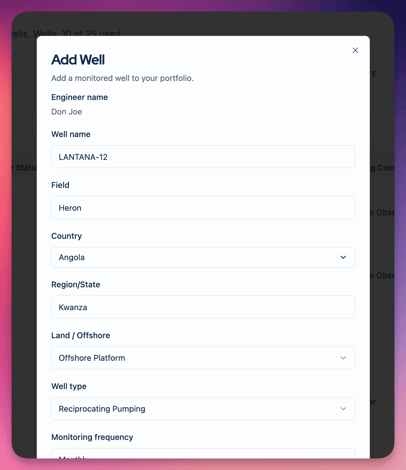 Create the Well Record