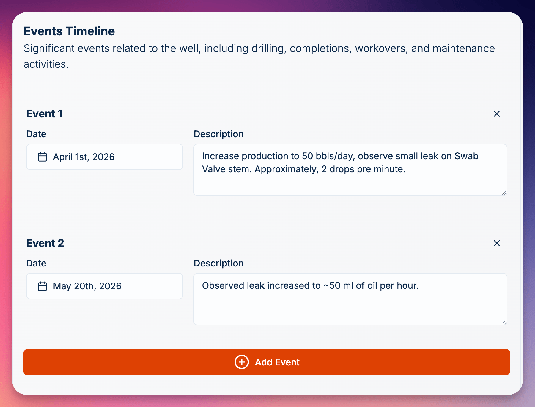 Events Timeline